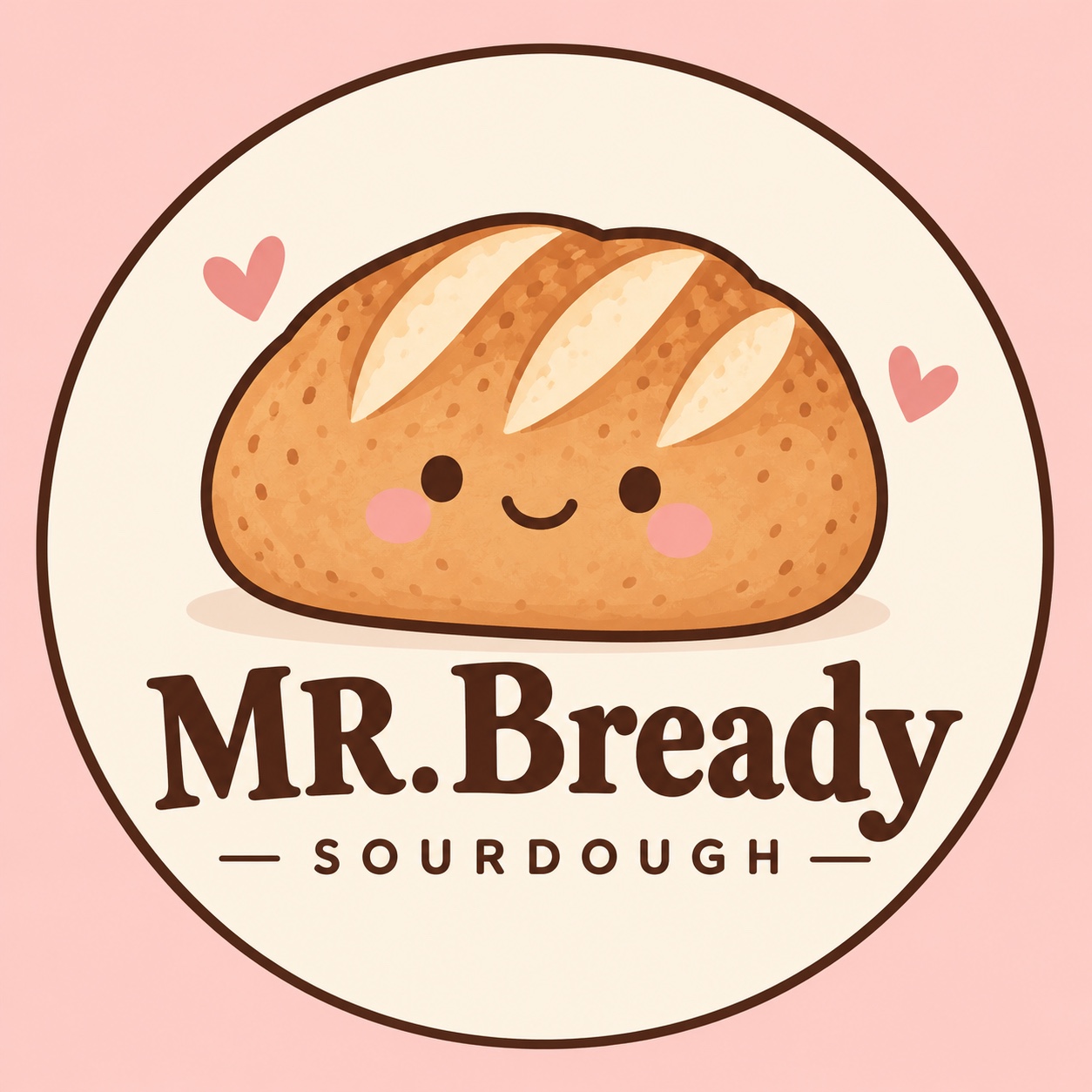 MR. Bready smiling sourdough loaf logo